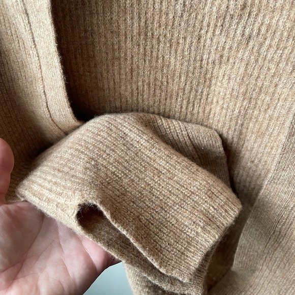 J Crew Factory cardigan sweater womens tan brown lambswool blend small - Picture 10 of 10